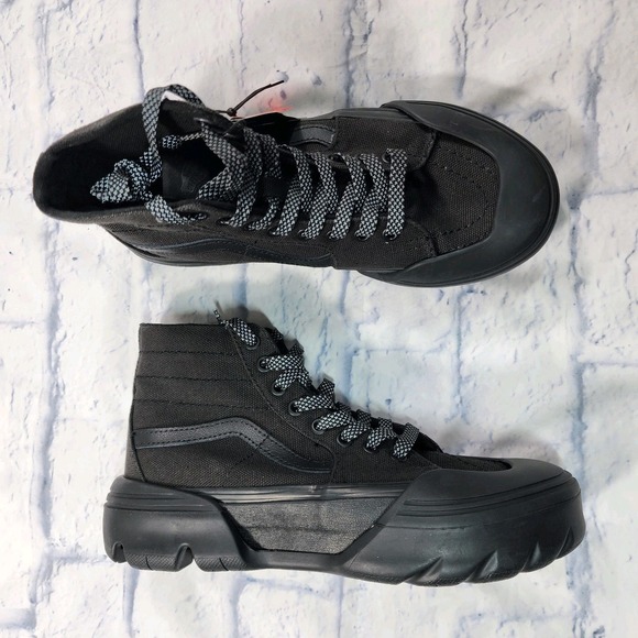 Vans MEN 6.5 WOMEN 8 Sk8-Hi Tapered Heavy Canvas Blackout Modular Swap It Shoes - Picture 1 of 9